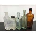 VINTAGE Chemist Apothecary Bottles - Lot of 5