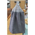 Grey Crochet Top Hanging Hand Towel - Double  - Handmade