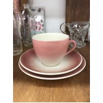 VINTAGE Wembley Ware Teacup Trio  - Graduated Pink