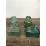 VINTAGE Ink Bottles - Lot of 4 - Green