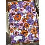 RETRO Flower Power Hand Towel & Flannel - Unused in Original Box - Orange Pink Purple