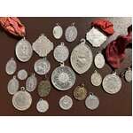 VINTAGE Lot of 23 Religious Pendants/Medals - St Martin Virgin Mary Confirmation