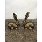 VINTAGE Brass Bunny Rabbits x 2 - 9.5 cm