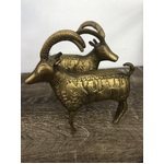 VINTAGE Cast Brass Goat x 2 - 17 cm