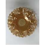 VINTAGE Sowerby Marigold Carnival Glass Dish - Hobnail & Button 