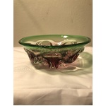 VINTAGE Art Glass Bowl - Watermelon Colours - Hand Blown - Large