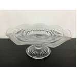 VINTAGE Pressed Glass Comport Pedestal Bowl - 21.5 cm 
