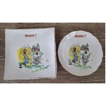 VINTAGE Caricature Pin Dishes - Pair - Made in Japan 