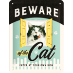 Retro Tin Sign - Beware Of The Cat - Vintage Style