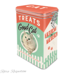 Nostalgic Art Clip Top 1.3 L Food Safe Storage Tin | Cat Treats | Kitchen Canister