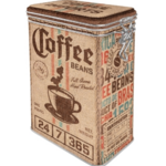 Clip Top Storage Tin - Coffee Beans - 1.3L 