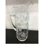 VINTAGE Rose Etched Glass Pitcher Jug 