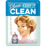 Retro Tin Sign - Keep It Clean - Bathroom Laundry Toilet