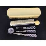 VINTAGE Vanity Items | Crystal & Xylonite | Manicure Set Comb Brush