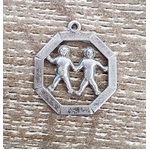 VINTAGE Sterling Silver Gemini Necklace Pendant