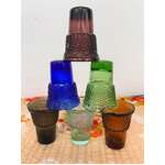RETRO Shot Nip Glasses - Set of 6 - Bubble Effect - Harlequin