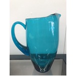 RETRO Blue Handblown Glass Jug - Large