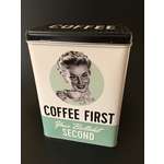 Coffee Storage Tin - Retro Style - Coffee First Your Bullsh*t Second