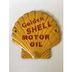 Gold Shell Motor Oil Sign - Cast Iron - Clam Shell Shape - 17 cm 