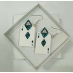 Diamond Card Soldiers Earrings - Alice In Wonderland - I Love Crafty