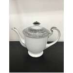 VINTAGE Star China Japan Ceramic Teapot - White and Silver 