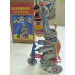 Circus Elephant on Tricycle - Tin Toy - Wind Up