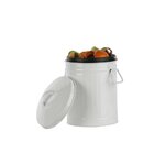 Kitchen Compost Bin - White Enamel - Removable Insert - Retro Kitchen