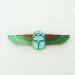 Winged Scarab Beetle Brooch Turquoise- MissJ Designs - Egyptian Collection