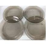 RETRO Pyrex Futura Smoked Brown Plate - Lot of 4 - 19.5 cm Diameter