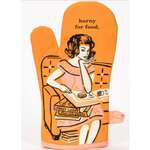 Horny For Food - Funny Oven Mitt - Blue Q - Vintage Design