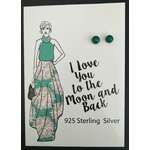 Green Stud Earrings - Sterling Silver - Louella Australia