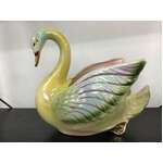 VINTAGE Ceramic Pastel Lustre Ware Swan Planter - B-12 - Australian Pottery 