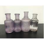 VINTAGE Purple Glass Bottles x 4 - Small Size 