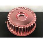 VINTAGE Pink Anodised Aluminium Jelly Mould | Fluted Tin | Hanging Kitchen Decor