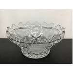 VINTAGE Crystal Bowl Large & Heavy - Frosted Rose Motif 
