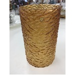 RETRO Amber Lustre Glass Ceiling Shade - Textured Cylinder - 18 cm Tall