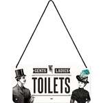 Toilets - Hanging Tin Sign 20 x 10 cm - Nostalgic Art