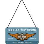 Harley-Davidson Hanging Tin Sign | Nostalgic Art | 20 x 10 cm | Retro Metal Sign