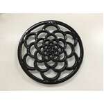 Enamelled Cast Iron Trivet - Round - Black 