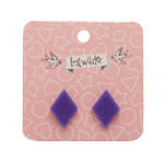 Diamond Stud Earrings - Erstwilder - Solid Resin - Purple