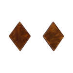 Diamond Stud Earrings - Erstwilder - Textured Resin - Amber