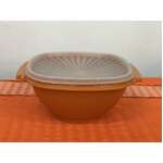 RETRO Orange Tupperware Servalier Bowl - Clear Fan Lid - 838-13 Australia