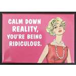 Calm Down Reality - Funny Fridge Magnet - Retro Humour