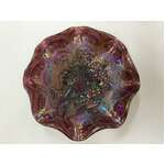 ANTIQUE Imperial Carnival Glass Bowl - 9" Pansy Bowl - Purple