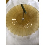 VINTAGE Depression Glass Amber Plate - Chevron Pattern - Bakelite Handle 
