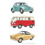 Classic Volkswagen VW Cars Cotton Kitchen Tea Towel