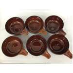 RETRO Brown Stoneware Ramekin Set of 6 - Taiwan 