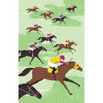 Racehorses Cotton Kitchen Tea Towel