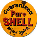 Pure Shell Motor Spirit Tin Sign - Round