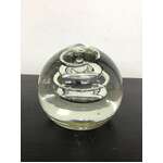 VINTAGE Glass Paperweight with Clear Swirl Vortex - 800g